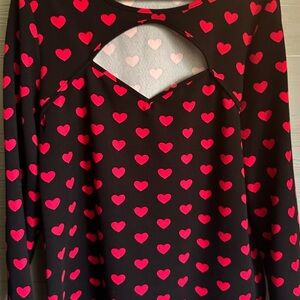 SHEIN Black Top with red Heart Design